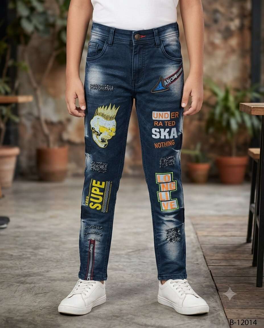 KIDS PLAIN DENIM JEANS (26/36)