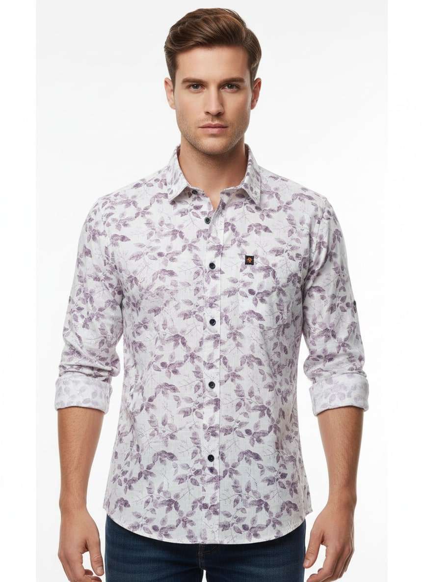 BOYS PRINTED SHIRT F/S (XL)