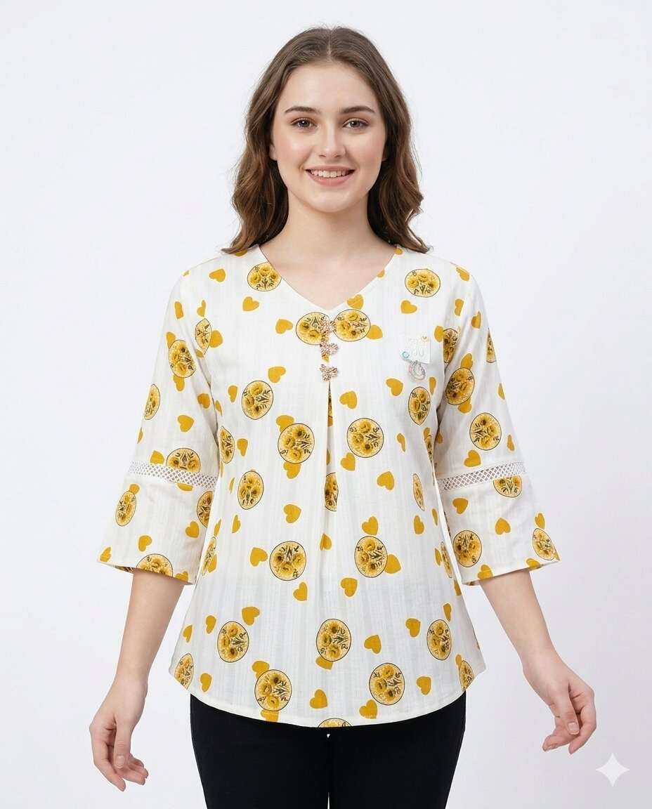 GIRLS FANCY PRINTED TOP (M/XL)