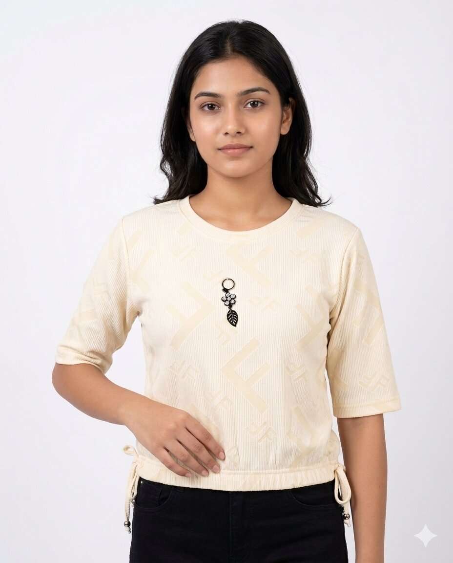 GIRLS PINK EYES FLEXI CROP TOP (M/XL)