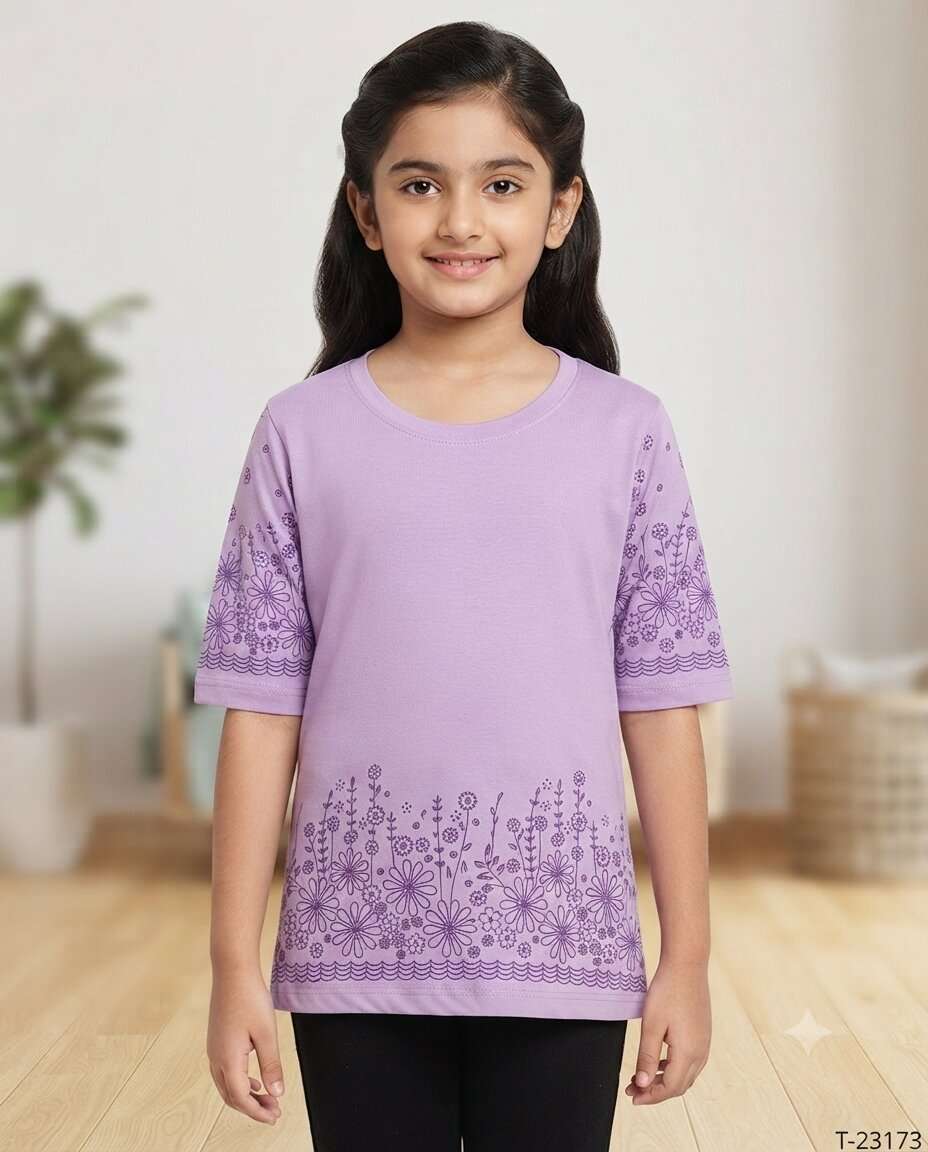 GIRLS PINK EYES SEMI LONG TOP (M/XL)